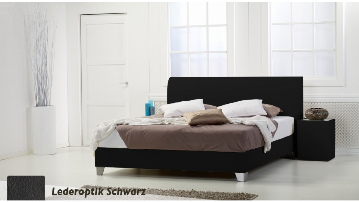wasserbett basic box pro lederoptik schwarz boxspring-look