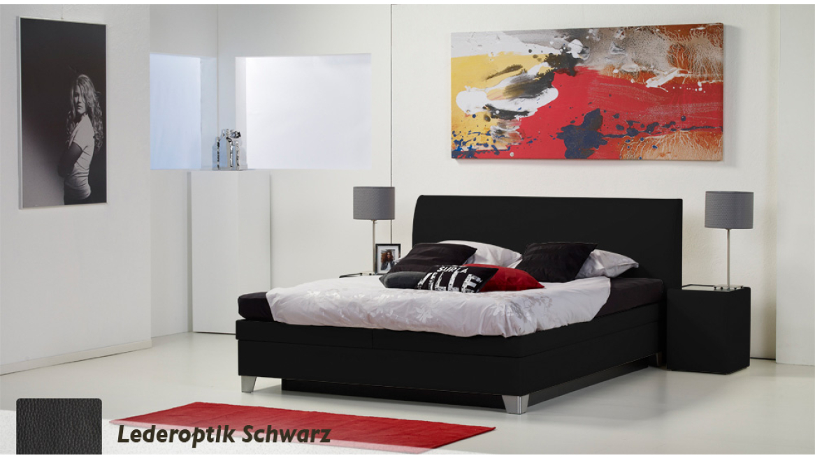 wasserbett luxus box pro lederoptik schwarz boxspring-look