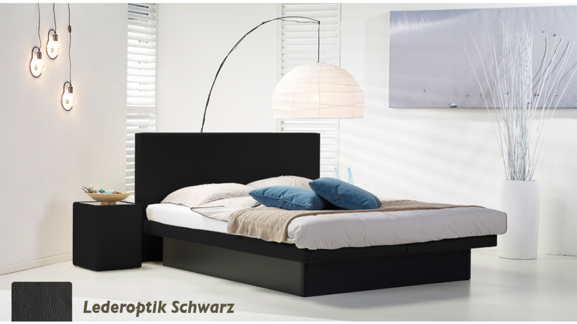 wasserbett luxus pro podest lederoptik schwarz