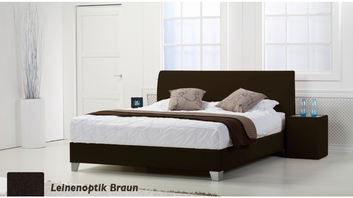wasserbett basic box pro leinenoptik braun boxspring-look