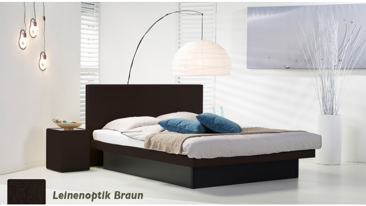 wasserbett luxus pro podest leinenoptik braun