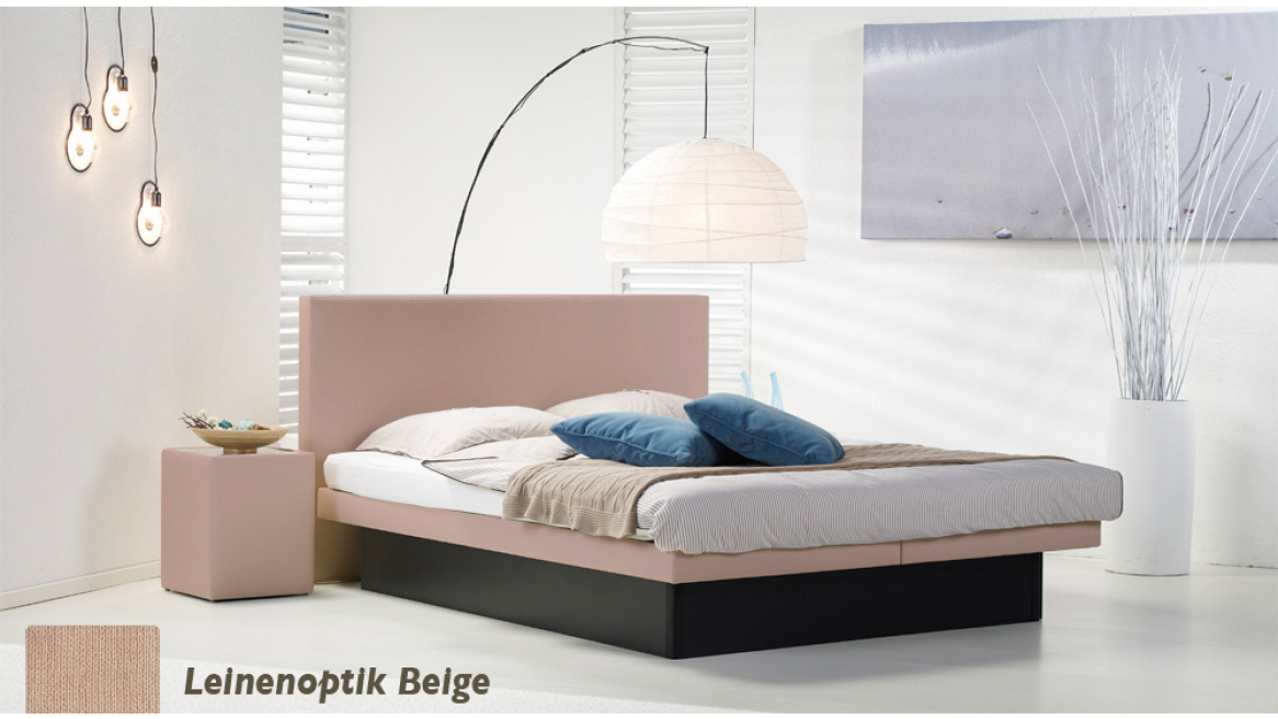 wasserbett luxus pro podest leinenoptik beige