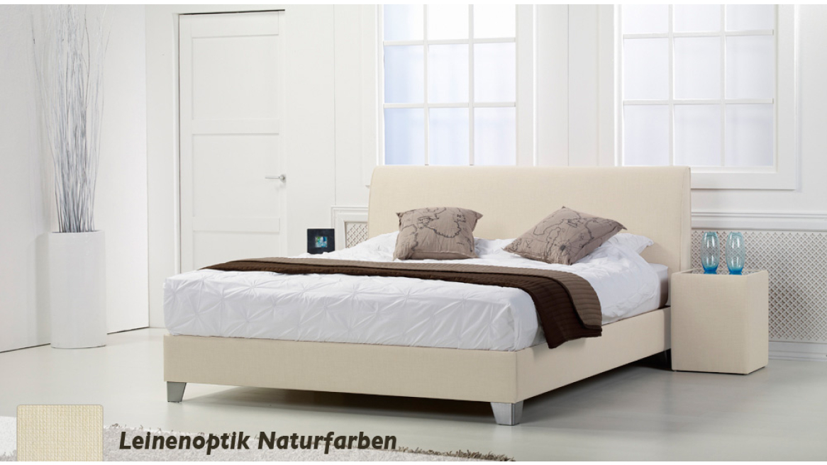 wasserbett basic box pro leinenoptik naturfarben boxspring-look