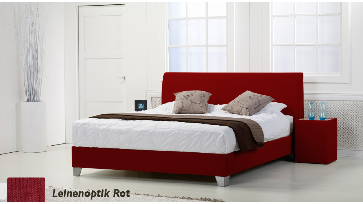 wasserbett basic box pro leinenoptik rot boxspring-look
