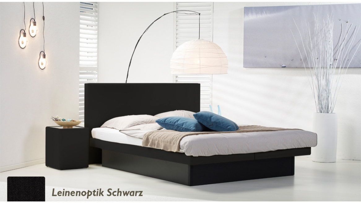 wasserbett luxus pro podest leinenoptik schwarz