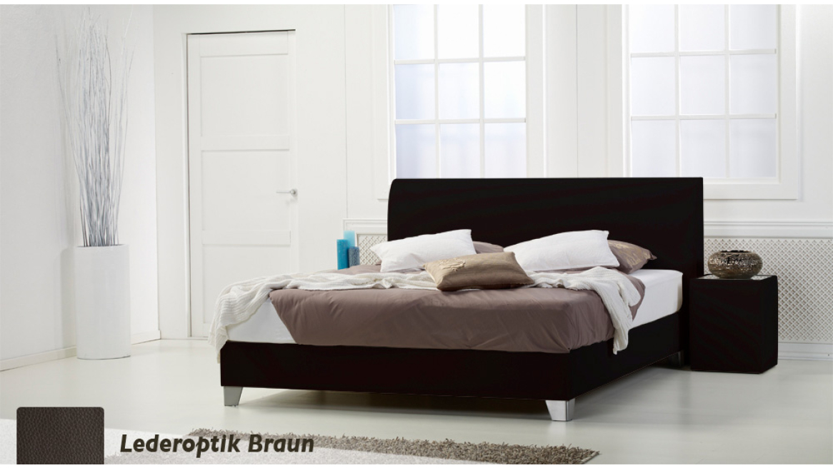 wasserbett basic box pro lederoptik braun boxspring-look