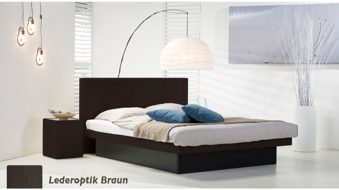 wasserbett luxus pro podest lederoptik braun