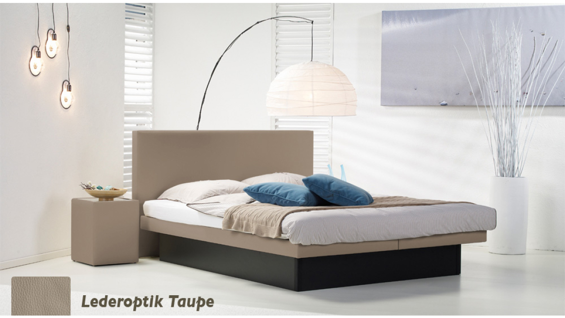 wasserbett luxus pro podest lederoptik taupe