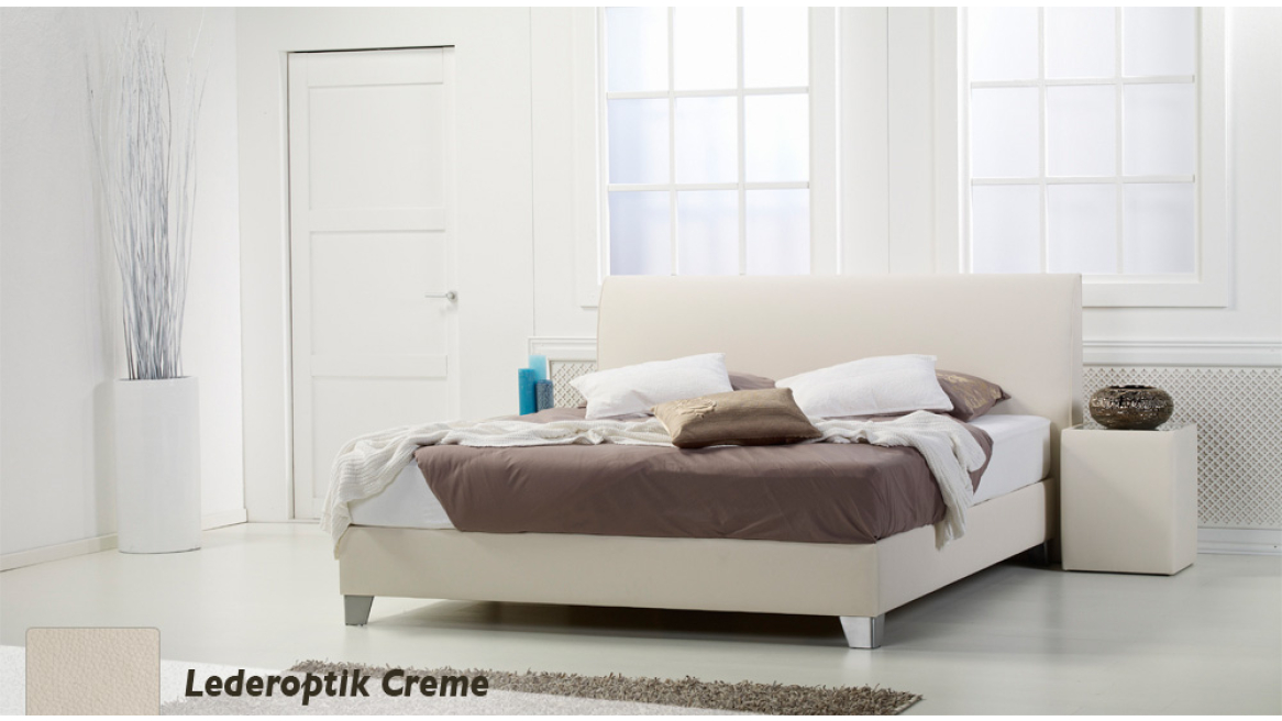wasserbett basic box pro lederoptik creme boxspring-look