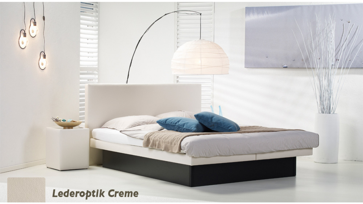 wasserbett luxus pro podest lederoptik creme