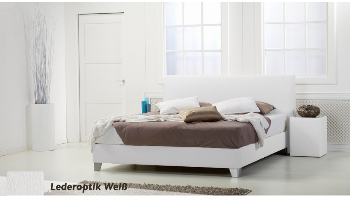 wasserbett basic box pro lederoptik weiß boxspring-look