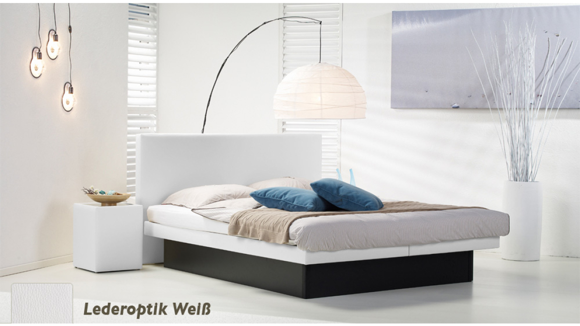 wasserbett luxus pro podest lederoptik weiß
