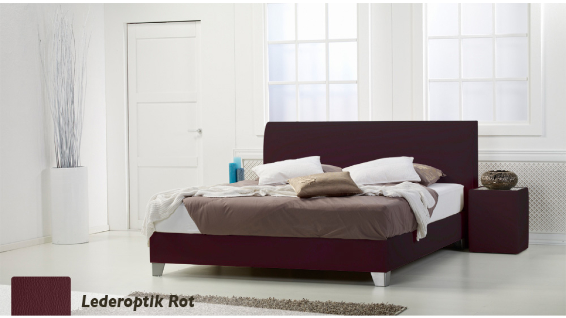 wasserbett basic box pro lederoptik rot boxspring-look