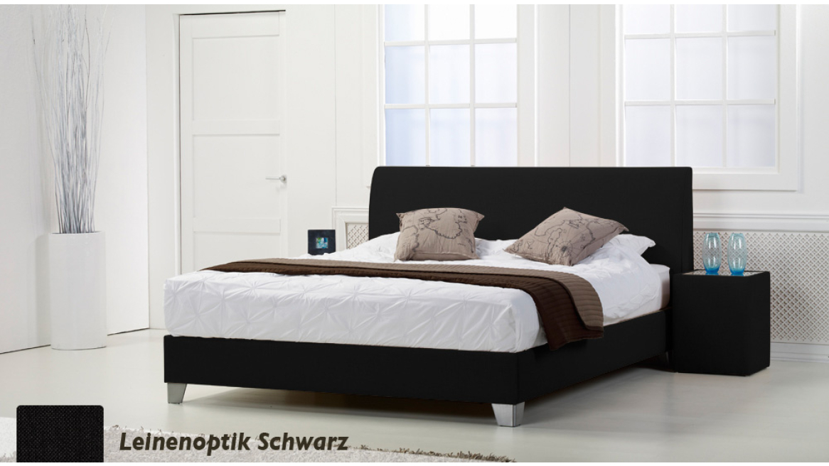 wasserbett basic box pro leinenoptik schwarz boxspring-look