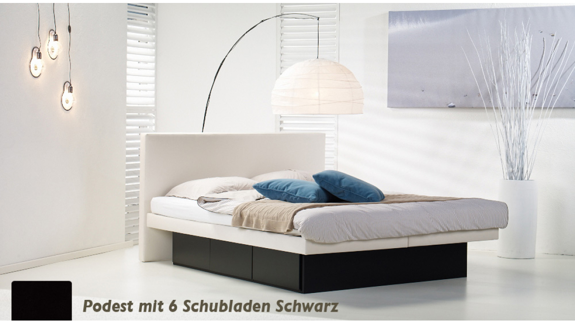 wasserbett luxus pro podest mit 6 schubladen schwarz