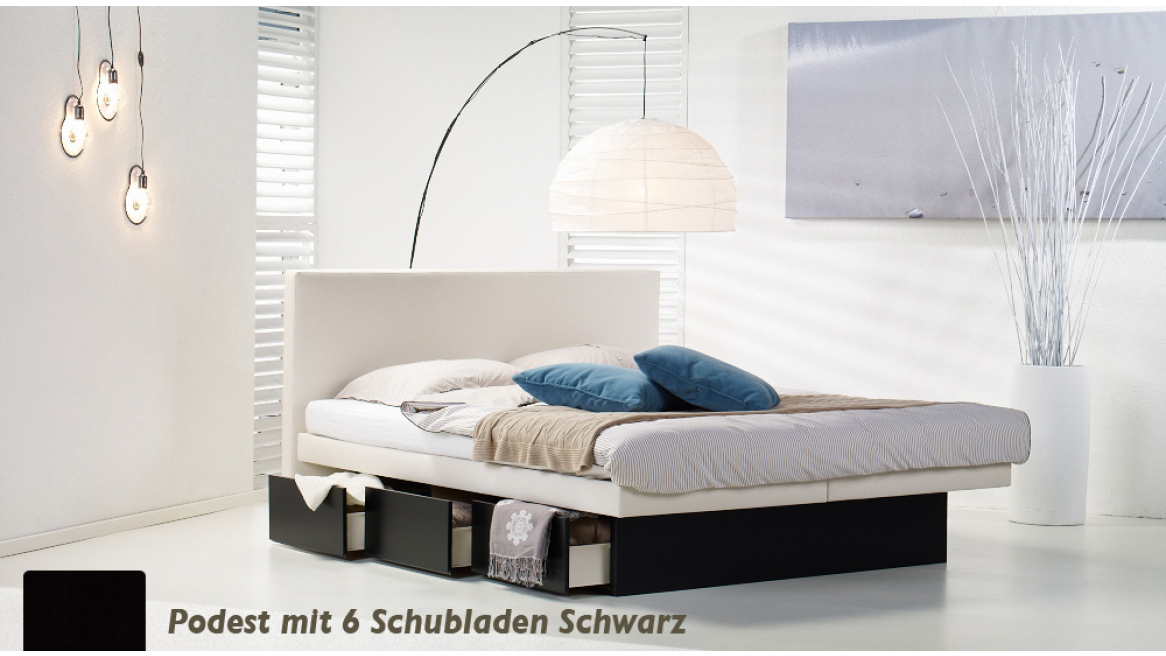 wasserbett luxus pro podest mit 6 schubladen schwarz beispiel