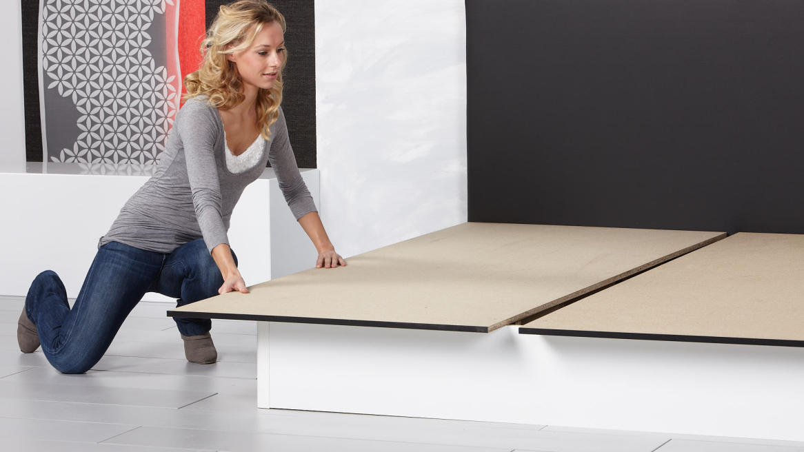 Wasserbett Basic Bodenplatte anbringen