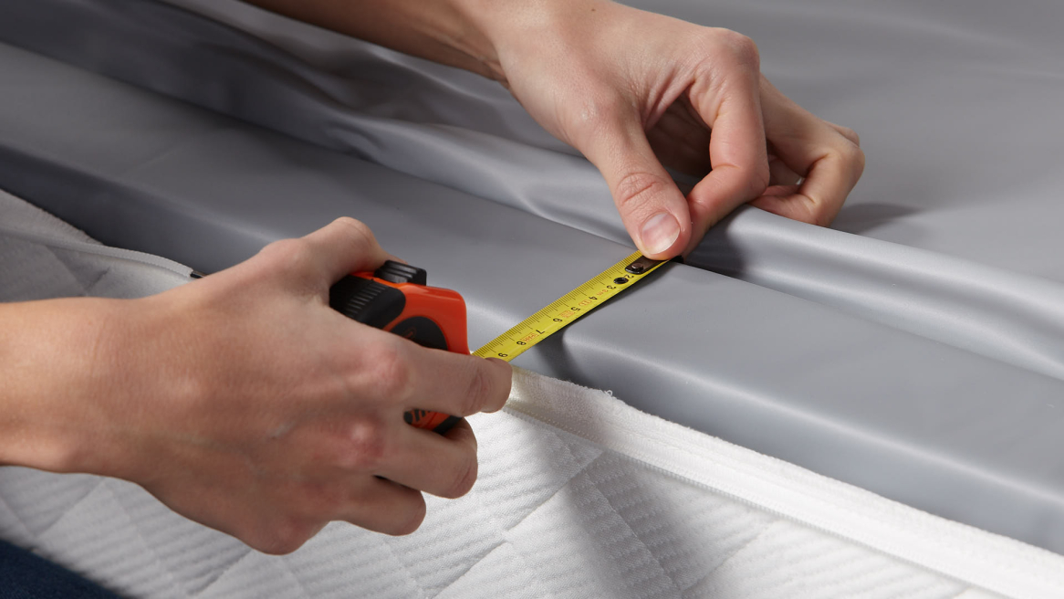 Wasserbettmatratze Querseiten ausmessen