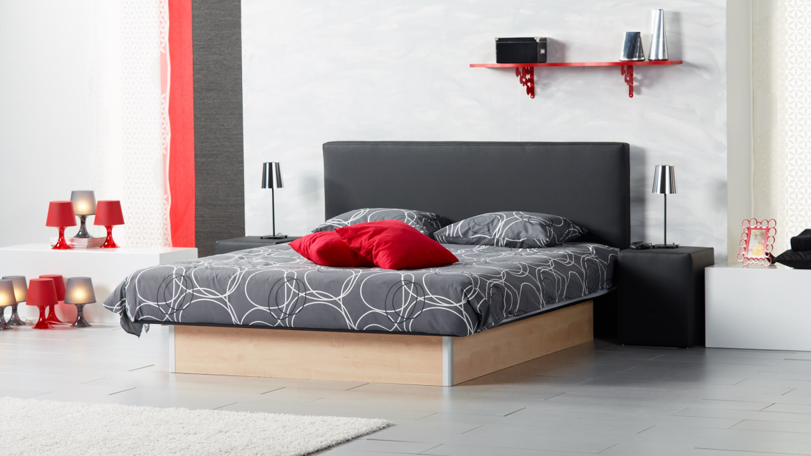 Wasserbett Basic mit Bettpodest in der Farbe Eiche hell