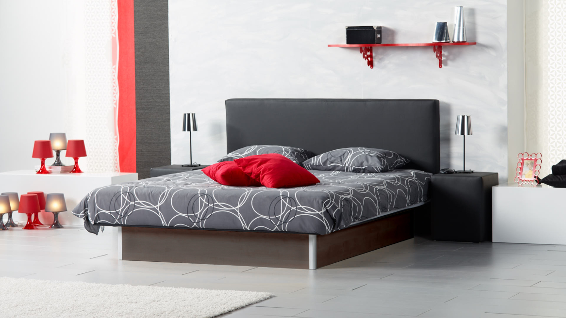 Wasserbett Basic mit Bettpodest in der Farbe Eiche dunkel