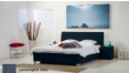 wasserbett luxus box pro leinenoptik blau boxspring-look
