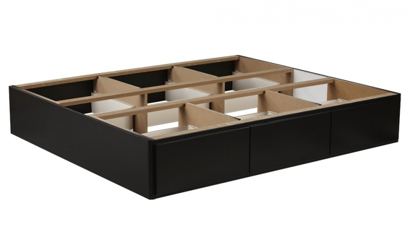 Wasserbett-Podest mit 6 Schubladen in Schwarz