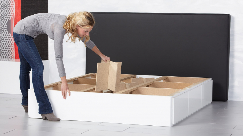 Wasserbettpodest mit 6 Schubladen